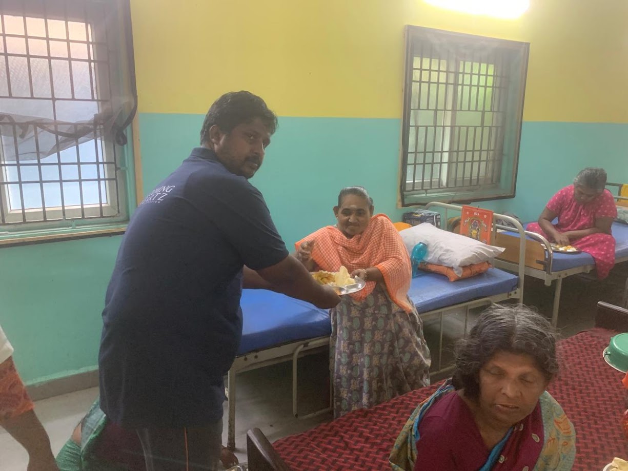 Bedside meals for elders who need extra care.